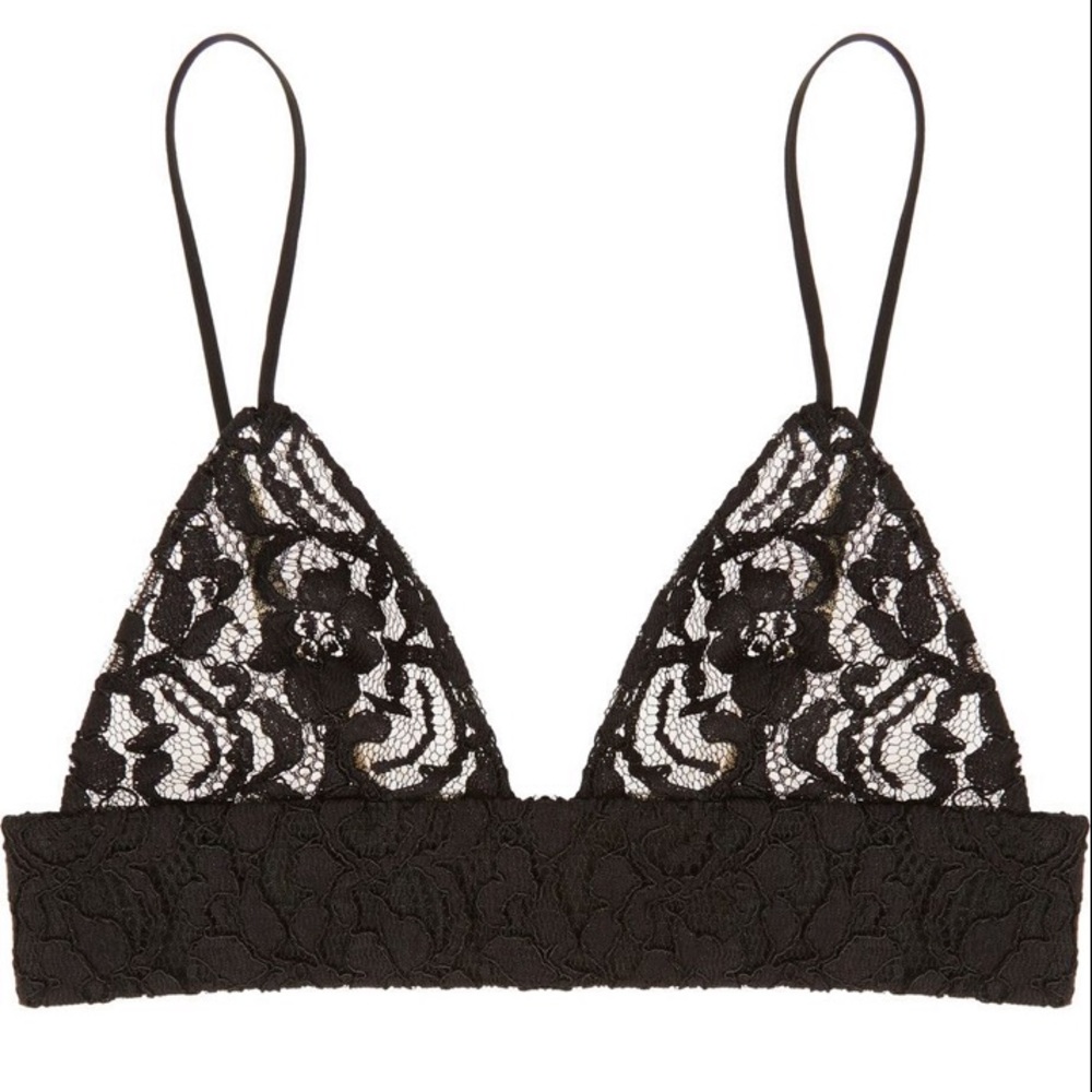 MSGM black lace triangle bra